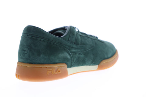 Fila Original Fitness Premium Mens Green Suede Low Top Sneakers Shoes