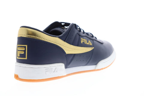Fila Original Fitness Mens Blue Leather Low Top Lace Up Sneakers Shoes