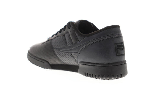 Fila Original Fitness Perf Mens Black Leather Low Top Sneakers Shoes