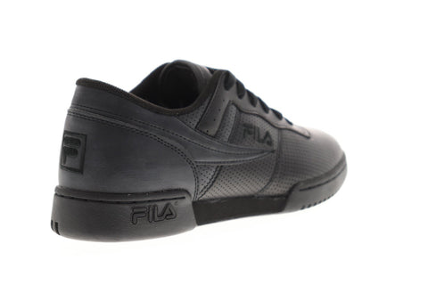 Fila Original Fitness Perf Mens Black Leather Low Top Sneakers Shoes