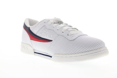 Fila Original Fitness Perf Mens White Leather Low Top Sneakers Shoes