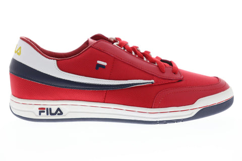 Fila Original Tennis Mens Red Canvas Low Top Lace Up Sneakers Shoes