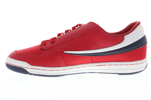 Fila Original Tennis Mens Red Canvas Low Top Lace Up Sneakers Shoes