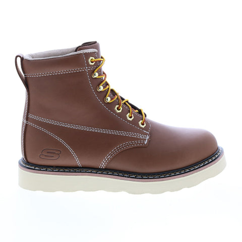 Skechers Work Pettus Lebaum 200010 Mens Brown Leather Work & Safety Bo ...