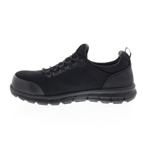 Skechers Work Synergy Omat Alloy Toe 200013 Mens Black Athletic Work Shoes