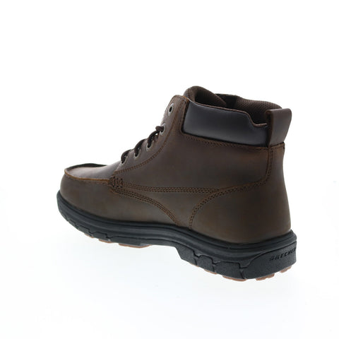 Skechers Work Relaxed Fit Vicksburk Gentain Mens Brown Leather Work Boots