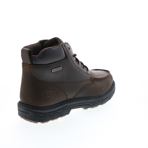 Skechers Work Relaxed Fit Vicksburk Gentain Mens Brown Leather Work Boots