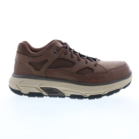 Skechers Work Relaxed Fit Max Stout Alloy Toe Mens Brown Athletic Shoes