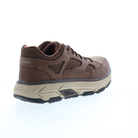 Skechers Work Relaxed Fit Max Stout Alloy Toe Mens Brown Athletic Shoes
