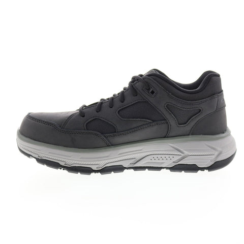 Skechers Work Relaxed Fit Max Stout Alloy Toe Mens Black Wide Athletic Shoes