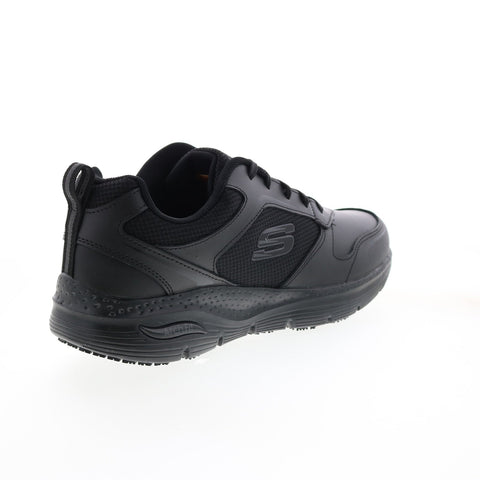 Skechers Arch Fit SR Leathol 200073 Mens Black Leather Athletic Work Shoes