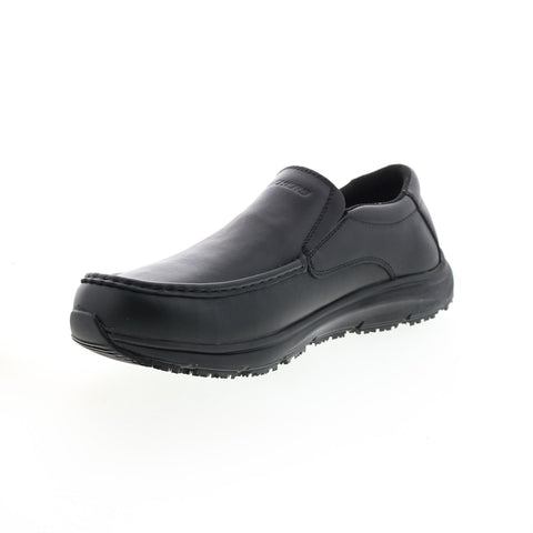 Skechers Ulmus Mockit 200077 Mens Black Leather Athletic Work Shoes