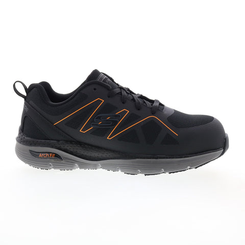 Skechers Arch Fit Slip Resistant Vigorit 200152 Mens Black Athletic Work Shoes
