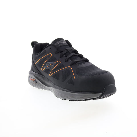Skechers Arch Fit Slip Resistant Vigorit 200152 Mens Black Athletic Work Shoes