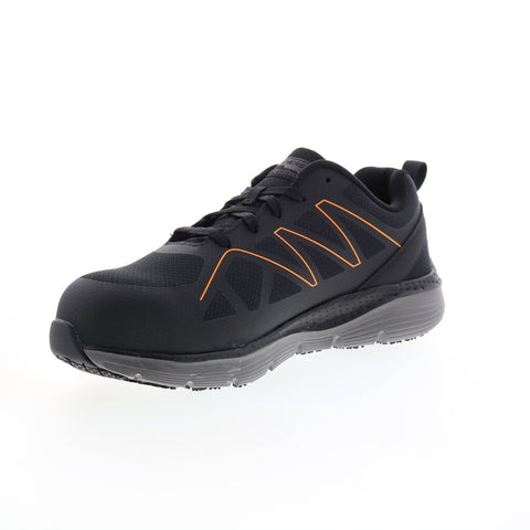 Skechers Arch Fit Slip Resistant Vigorit 200152 Mens Black Athletic Work Shoes