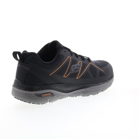 Skechers Arch Fit Slip Resistant Vigorit 200152 Mens Black Athletic Work Shoes