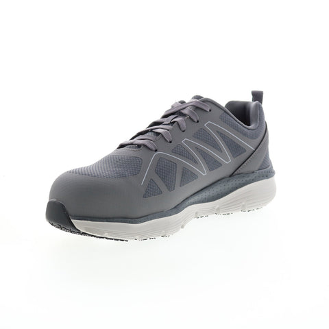 Skechers Arch Fit Slip Resistant SR Vigorit Mens Gray Wide Athletic Work Shoes