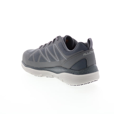 Skechers Arch Fit Slip Resistant SR Vigorit Mens Gray Wide Athletic Work Shoes