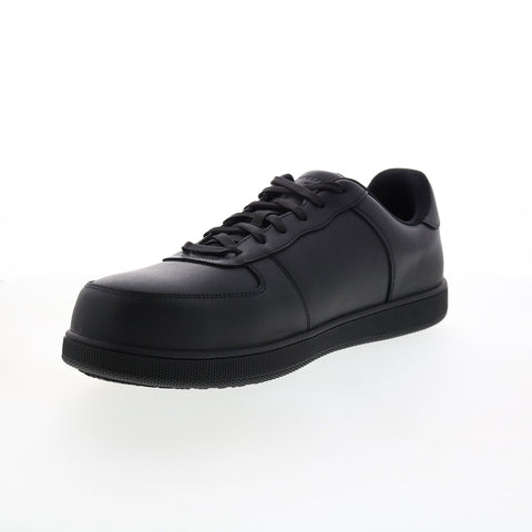 Skechers Vibsie-Kennit 200165 Mens Black Leather Lace Up Athletic Work Shoes