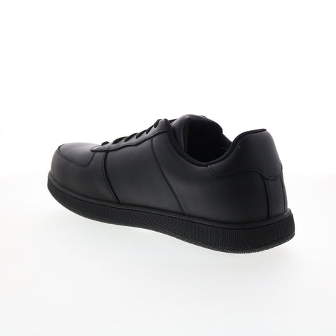 Skechers Vibsie-Kennit 200165 Mens Black Leather Lace Up Athletic Work Shoes