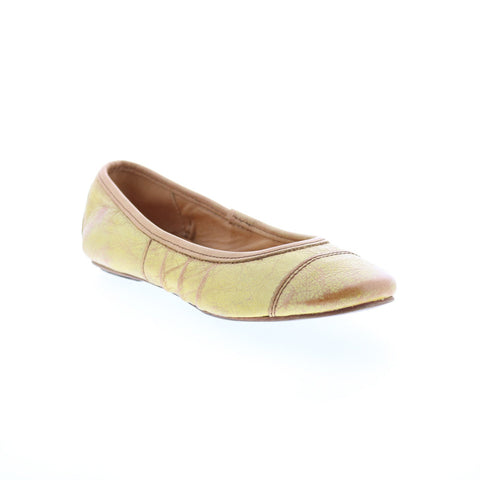 Bed Stu Step F301601 Womens Yellow Leather Slip On Ballet Flats Shoes