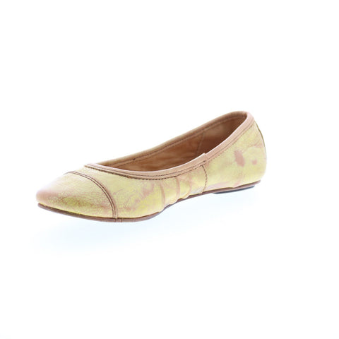 Bed Stu Step F301601 Womens Yellow Leather Slip On Ballet Flats Shoes