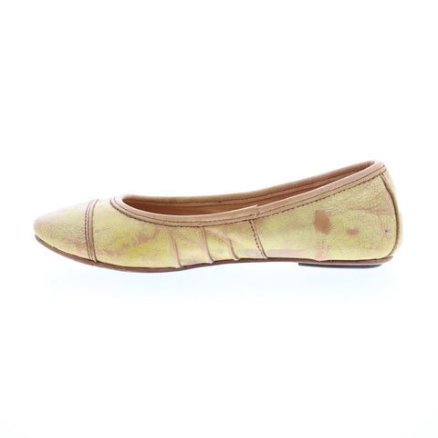 Bed Stu Step F301601 Womens Yellow Leather Slip On Ballet Flats Shoes