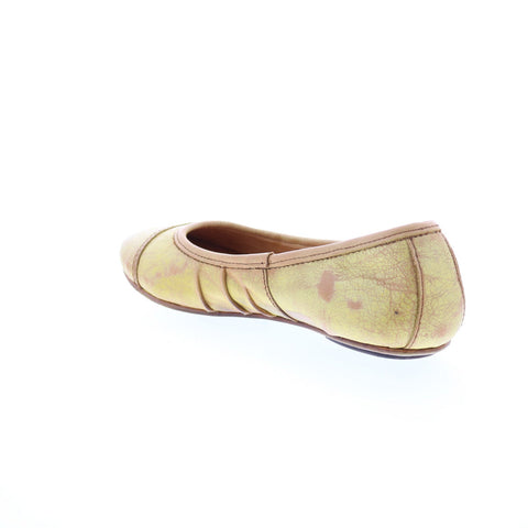 Bed Stu Step F301601 Womens Yellow Leather Slip On Ballet Flats Shoes