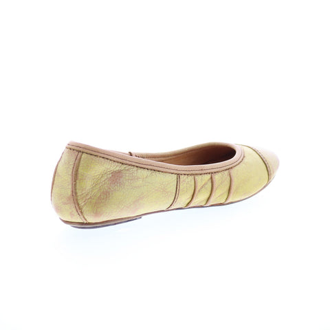 Bed Stu Step F301601 Womens Yellow Leather Slip On Ballet Flats Shoes
