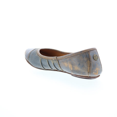 Bed Stu Step F301601 Womens Gray Leather Slip On Ballet Flats Shoes