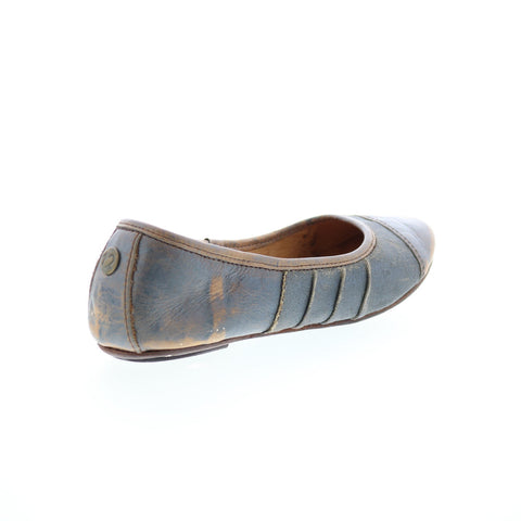 Bed Stu Step F301601 Womens Gray Leather Slip On Ballet Flats Shoes