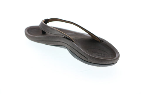 Olukai Kulapa Kai 20198-25KS Womens Brown Synthetic Slip On Flip-Flops Sandals Shoes 