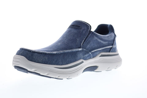 Skechers Expended Upsen 204006 Mens Blue Canvas Casual Loafers Shoes