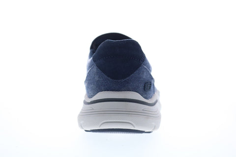 Skechers Expended Upsen 204006 Mens Blue Canvas Casual Loafers Shoes