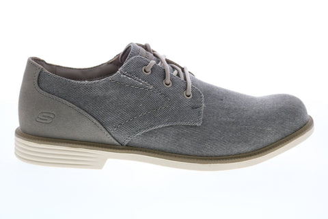 Skechers Matlo Bresen 204089 Mens Gray Canvas Oxfords & Lace Ups Plain Toe Shoes