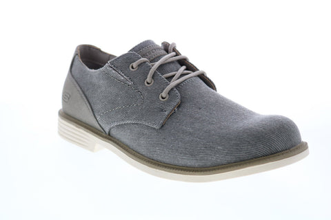 Skechers Matlo Bresen 204089 Mens Gray Canvas Oxfords & Lace Ups Plain Toe Shoes