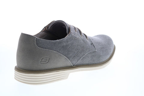 Skechers Matlo Bresen 204089 Mens Gray Canvas Oxfords & Lace Ups Plain Toe Shoes