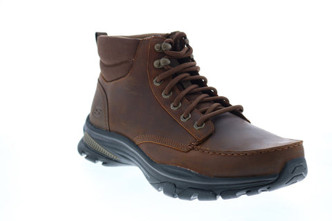 Skechers Ralcon Top Point 204207 Mens Brown Leather Lace Up Ankle Boots