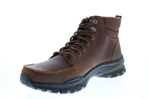 Skechers Ralcon Top Point 204207 Mens Brown Leather Lace Up Ankle Boots