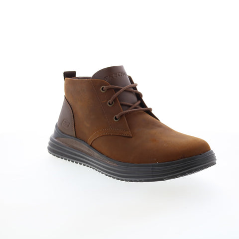 Skechers Proven Yermo 204670 Mens Brown Leather Lace Up Chukkas Boots