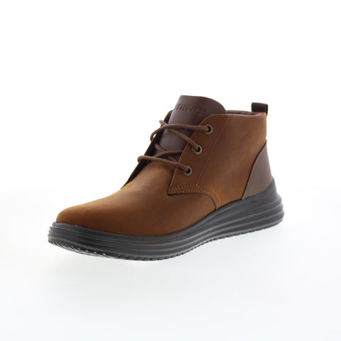 Skechers Proven Yermo 204670 Mens Brown Leather Lace Up Chukkas Boots