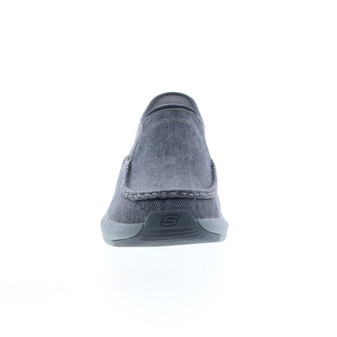 Skechers Parson Dewitt 204806WW Mens Gray Extra Wide Loafers Casual Shoes