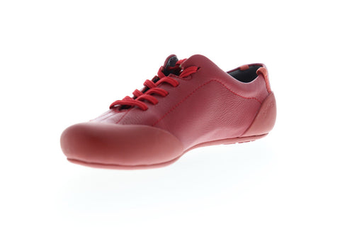Camper Peu Senda 20614-085 Womens Red Leather Lace Up Low Top Sneakers Shoes