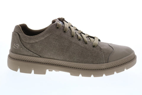 Skechers Roadout Pelson 210012 Mens Gray Canvas Lifestyle Sneakers Shoes