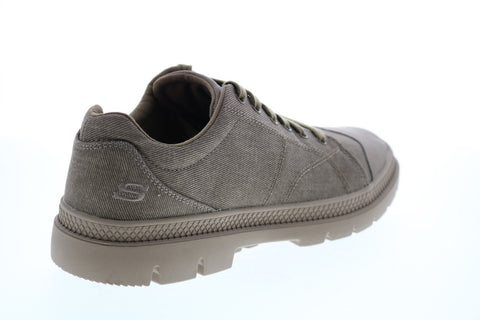 Skechers Roadout Pelson 210012 Mens Gray Canvas Lifestyle Sneakers Shoes