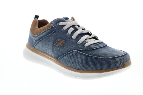 Skechers Delson 2.0 Kemper 210024 Mens Blue Canvas Lifestyle Sneakers Shoes