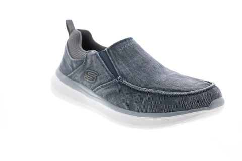 Skechers Delson 2.0 Larwin 210025 Mens Blue Canvas Lifestyle Sneakers Shoes