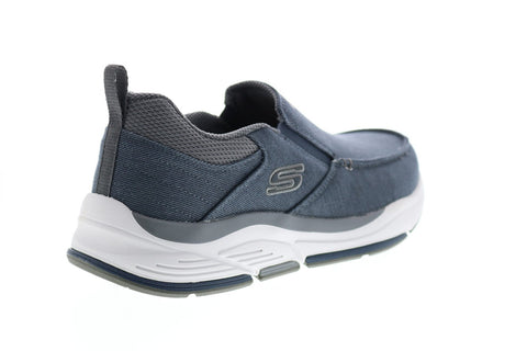 Skechers Benago Stockton 210097 Mens Blue Canvas Lifestyle Sneakers Shoes