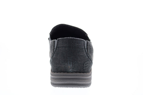 Skechers Melson Ralo 210103 Mens Black Canvas Loafers & Slip Ons Casual Shoes