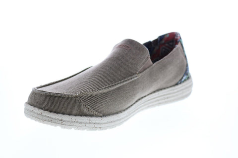 Skechers Melson Ralo 210103 Mens Brown Canvas Loafers & Slip Ons Casual Shoes